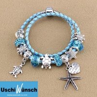 Lederarmband mit Meeresanhängern